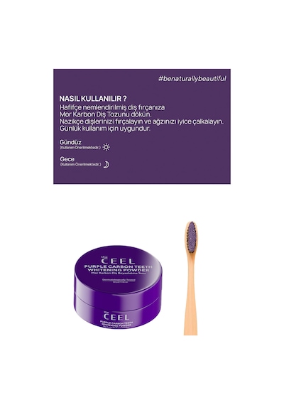 The Ceel Mor Karbon Diş Beyazlatma Seti (Mor Karbon Diş Macunu 75 Gr + Mor Karbon Diş Tozu 50 Gr)