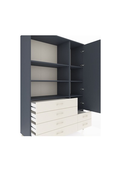 Hyperion Dolap 7 Raflı 6 Çekmeceli Tek Kapaklı 132x44x195 Antrasit-antrasit/aytaşı Antrasıt/aytası Hyperion Dolap 7 Raflı 6 Çekmeceli Tek Kapaklı 132x44x195 Antrasit-antrasit/aytaşı Antrasıt/aytası