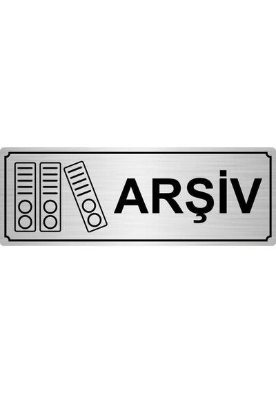 Gümüş Renk Metal Arşiv Yönlendirme Levhası 7cmx20cm