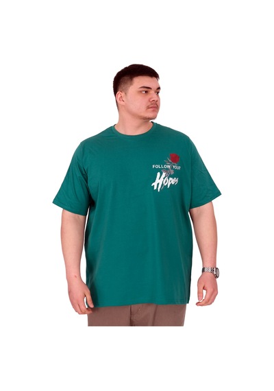 Mode Xl Büyük Beden Erkek T-shirt Bisiklet Yaka Rose U25032 Nefti Nefti