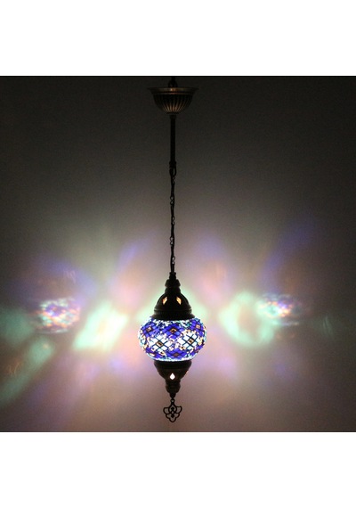 Dekoratif MOZAİK GECE LAMBASI AVİZE TEKLİ SARKIT