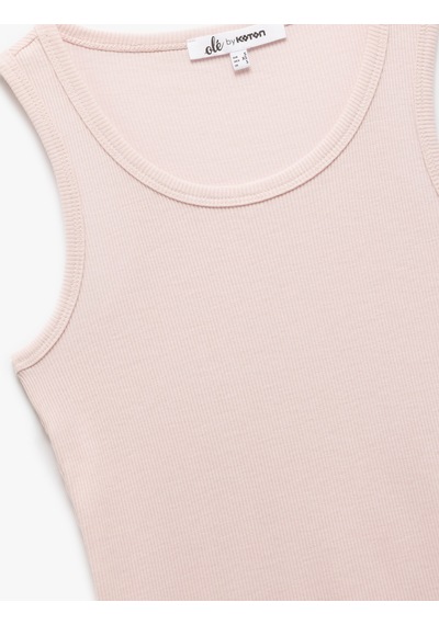 Koton Dar Kesim Bisiklet Yaka Kaşkorse Basic Kolsuz Atlet Pembe 5sal30183ık Gül