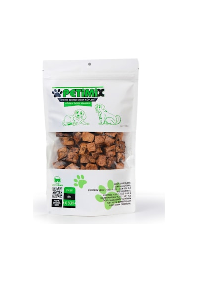 Petimix Fıstık Ezmeli Dana Ciğer Küpleri Köpek Ödül Maması 100 G
