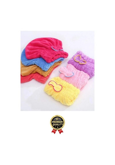 Premium Kalite Esnek Hızlı Emici Banyo Havuz Duş Mikrofiber Havlu Saç Kurutma Bonesi 30x25x16 Çok Renkli