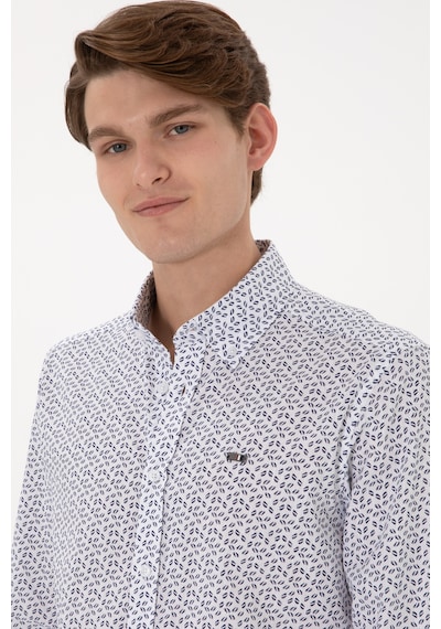U.s. Polo Assn. Erkek Lacivert Gömlek Desenli 50300459-vr033 Lacivert