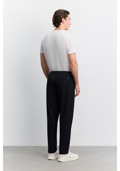 Avva Erkek Lacivert Beli Lastikli Bağcıklı Kolay Ütülenen Relaxed Fit Jogger Pantolon A62y3041
