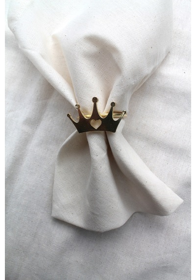 6 Adet Dekoratif Gold Queen Peçete Halkası - Napkin Ring