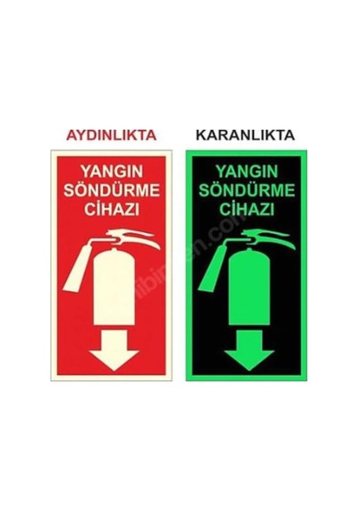 5 Adet Fosforlu Yangın Tüpü Söndürme Cihazı Levhası