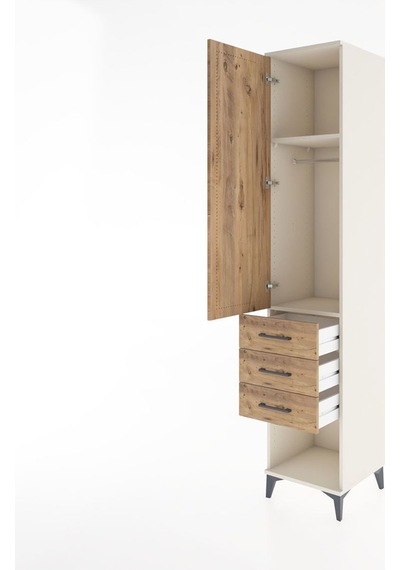 Hyperion Dolap 2 Raflı 3 Çekmeceli Tek Kapaklı 44x44x221 Aytaşı-çam Aytası