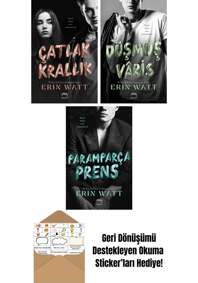 Çatlak Krallık Royal Serisi 6. Kitap + Lekeli Taç Royal Serisi 4. Kitap + Paramparça Prens Royal Serisi 2. Kitap