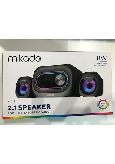 Mikado Md-511 5w+3wx2 Usb Rgb Ledli 2+1 Gaming Speaker 11 W
