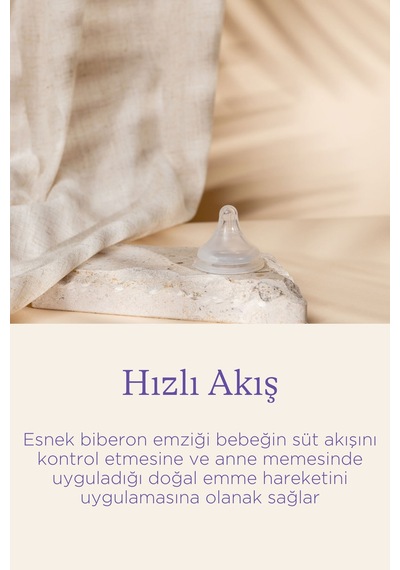 Naturalwave 2'li Biberon Emziği Yavaş Akışlı 1 Ay+