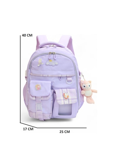 Relaxion 2174-1450 İthal Kore Tarzı Unisex Çocuk İlkokul Sırt Çantası Lila