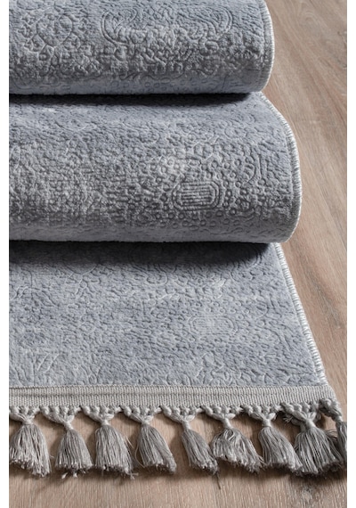 Valeryhome Violet Koleksiyonu Yıkanabilir Kaymaz Taban Salon,oturma Odası,mutfak,antre,koridor Halısı Bej Gri