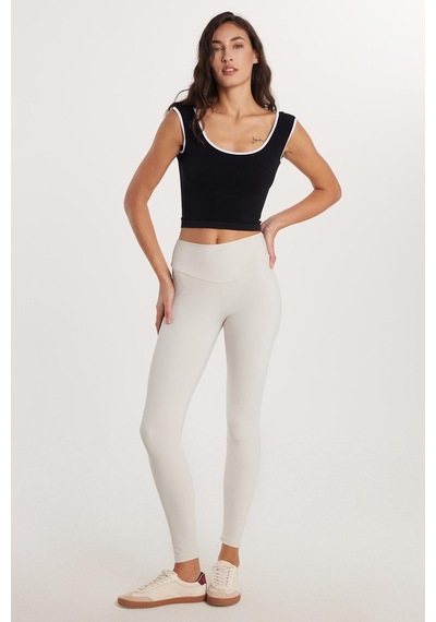 Tudors Kadın Süper Slim Beli Lastikli İnterlok Standart Boy Normal Bel Gri Tayt-33530 Gri