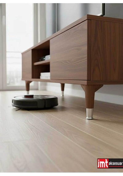 Puma 15 Cm Ceviz-krom 6'lı Set Mobilya Kanepe Tv Ünitesi Dolap Konsol Ve Destek Ayağı Ceviz-krom
