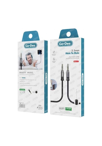 Go Des GAC-217 3.5 mm Aux Kablo Audio Stereo 2 metre Ses Kablosu - ZORE-220414