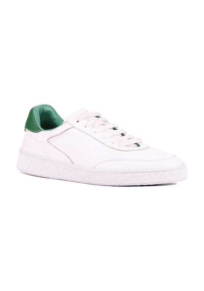 Shoetyle - Beyaz Hakiki Deri Bağcıklı Erkek Sneaker 666-11-1255 Beyaz