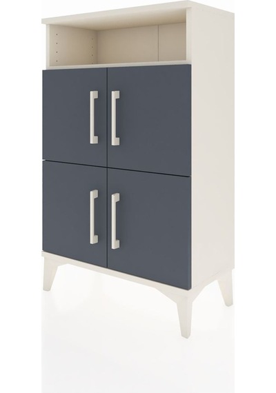 Arges Komodin Tek Raflı 4 Kapaklı 60x30x96 Aytaşı-antrasit Aytaşı