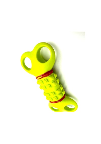 12cm Yassı Kemik Köpek Diş Kaşıma Oyuncağı Yeşil