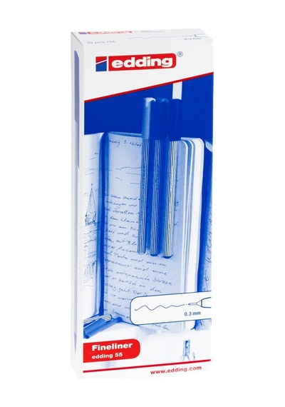 Edding 55 Fineliner - Açık Yeşil - 10 Kalem - 0,3 Mm Uç
