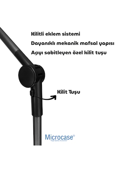 Microcase 360 Döner Başlıklı Masa Üstü Telefon Tutucu Katlanabilir Akrobat Telefon Standı - Al5726 Gri