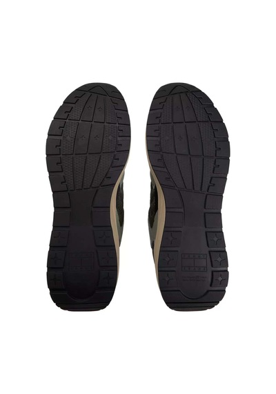 Tommy Hilfiger Erkek Farklı Materyalli Runner Sneaker - Yeşil Pewter Green