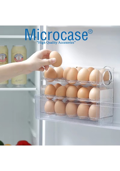 Microcase Sert Abs Plastik Dolapiçi Yumurta Organizer Ve Standı Kapaklı Tasarım Al5453 Şeffaf