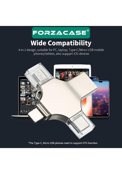 Micro Usb Type-c Lightning To 4in1 Otg Usb Çevirci Adaptör -fc754