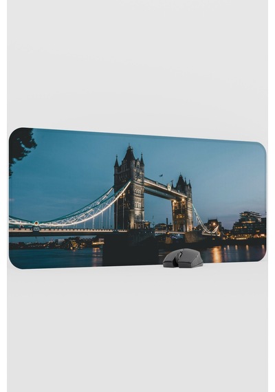 London Londra İngiltere 2 V4 90x40 Xxl Gaming Kauçuk Kaymaz Taban Mouse Pad Fare Altlığı