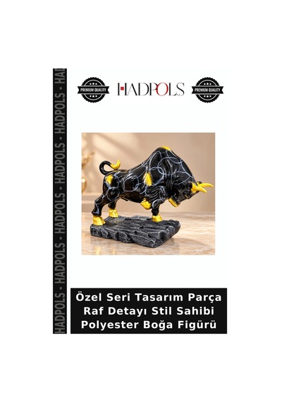 Özel Seri Tasarım Parça Raf Detayı Stil Sahibi Polyester Boğa Figürü