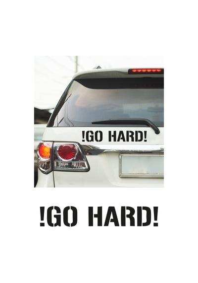 Go Hard Oto Sticker, Motor Sticker, Modifiye Sticker 30x6 Cm