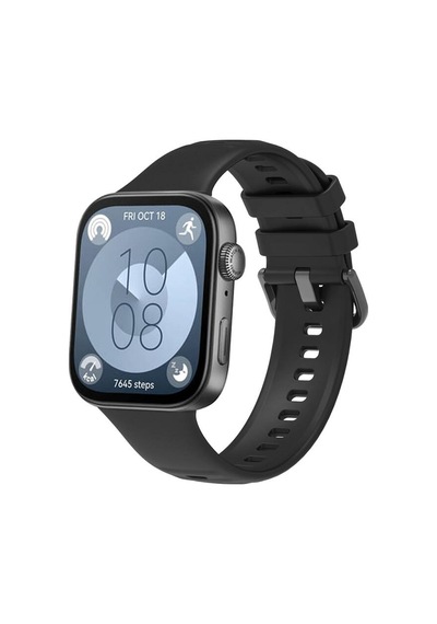 Huawei Watch Fit 3 Band Serisi Klasik Kordon Silikon Strap Kayış - Gri