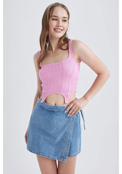 Defacto Coool Fitted Korse Görünümlü Fitilli Kaşkorse Atlet A8762AX23SMPN179