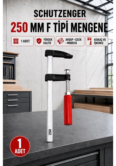 1 Adet 250mm F Tipi Mengene Ahşap Çelik Mobilya Mengenesi Kıskaç İşkence 250-f1