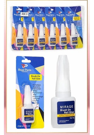 Fırçalı Takma Tırnak Yapıştırıcısı 10 Gr Brush-on Nail Glue 12'li Paket