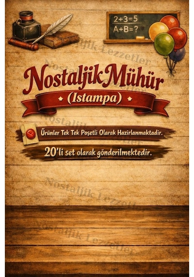 Karne Hediyesi 20 Set Nostaljik Mühür Istampa Ve Tebrik Kartı