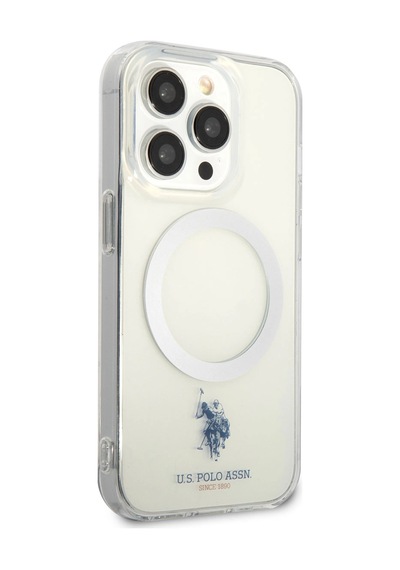 Apple iPhone Uyumlu 14 Pro Kılıf U.s. Polo Assn. M-safe Şarj Özellikli Transparan Tasarım Kapak Renksiz