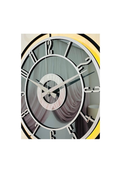 Pey Aksesuar Metal Camlı Duvar Saati 40x60cm Işıklı Gerçek Cam Duvar Saati Modern Tasarım Siyah-füme-beyaz-gümüş