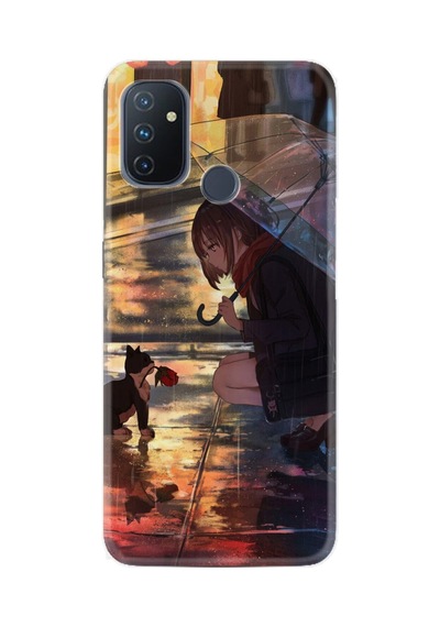 Oneplus Nord N10 Kılıf Silikon Desen Özel Seri Kız Ve Kedi 1762