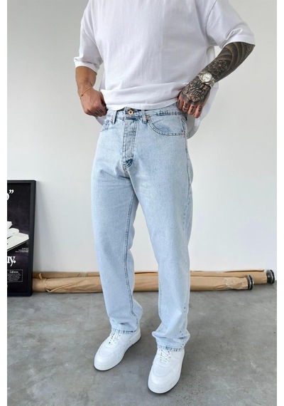 Buz Mavi Soft Degrade Baggy Pantolon