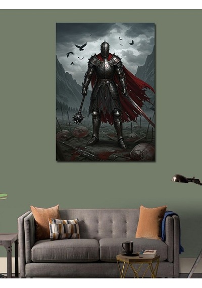 Kanvas Tablo Kılıçlı Kara Şövalye 50cmx70cm
