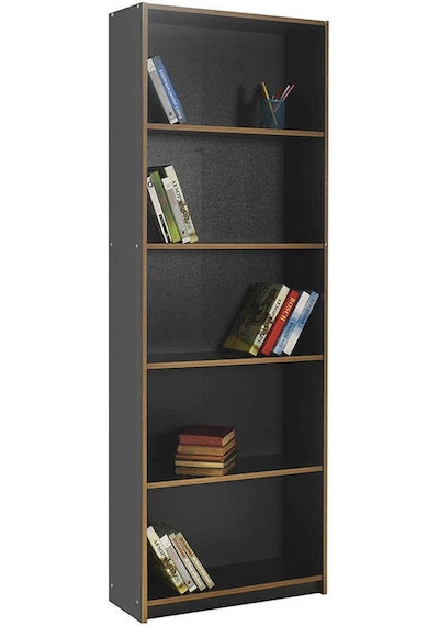 Modern 5 Raflı Kitaplık-antrasit-kontra 64x182x26 Cm Gxyxd