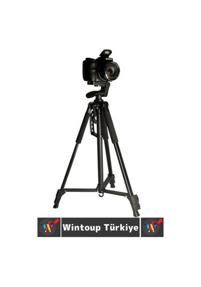 Wintoup Premium Vlog Çekim Teleskopik Döner Başlık Yatay Dikey Kullanım Taşıma Çantalı 150 Cm Kamera Tripod