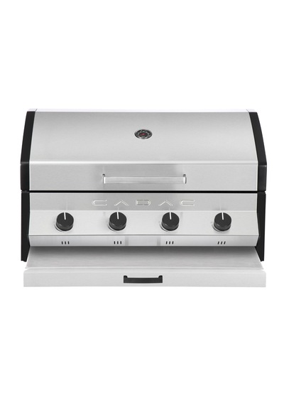 Cadac Meridian 4b Ankastre Gazlı Barbekü - 4 Çelik Brülörlü, Termometreli Kapak, Dış Mekan Kullanımına Uygun Siyah