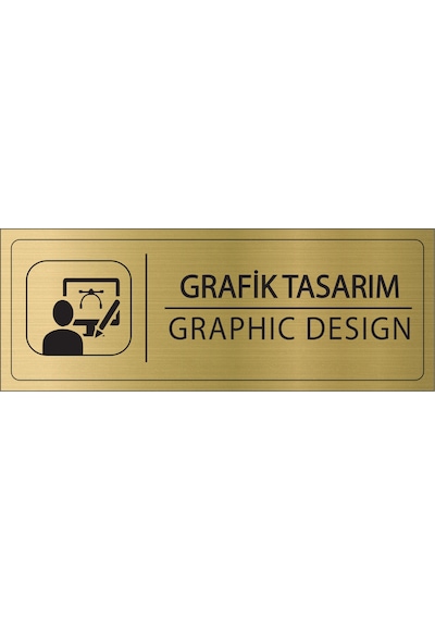 Mayeka Grafik Tasarım İsimlik Altın Metal Kapı İsimliği Levhası Yönlendirme Tabelası