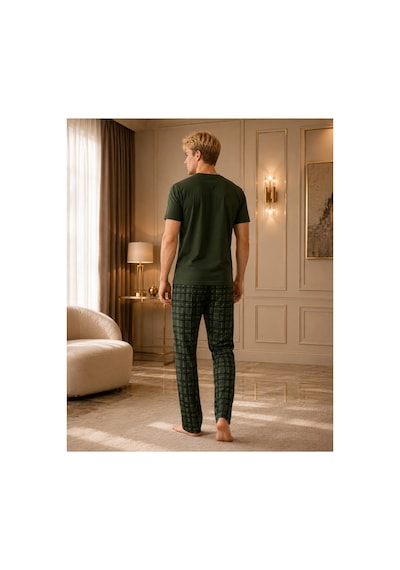 Pijamask Erkek Haki Explore Baskılı Pamuklu Ekose Pantolonlu Uzun Pijama Takımı Rahat Ev Giyim Haki Pijamask Erkek Haki Explore Baskılı Pamuklu Ekose Pantolonlu Uzun Pijama Takımı Rahat Ev Giyim Haki