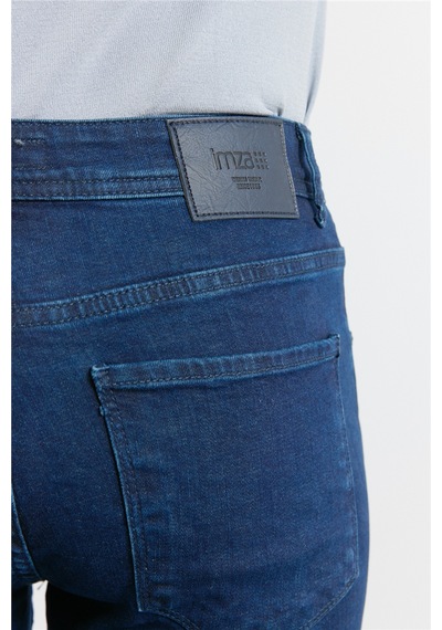 İmza Lacivert Gabardin 5 Cep Düz Paça Casual Slim Fit Pamuklu Denim Pantolon 1023255161