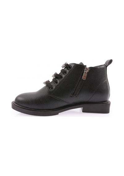 Dgn 220-22k Kadin Bağcikli Yan Fermuarli Bilek Bot 220-1986-R11413 Siyah