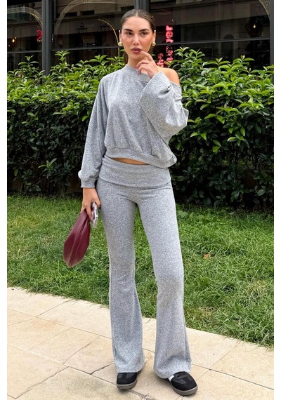 Seeh Gri Bluz Pantolon İkili Takım Sh314 Standart